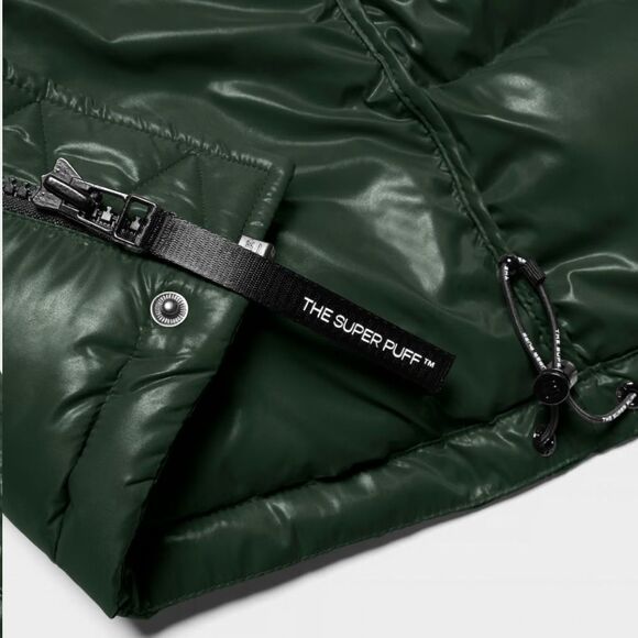 Aritzia Super Puff Shorty Hi-Gloss Down Crop Puffer Jacket Scarab Green XXS NEW - Picture 13 of 14